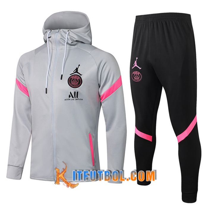 Chaqueta Con Capucha Chandal Jordan PSG Gris 2021/2022