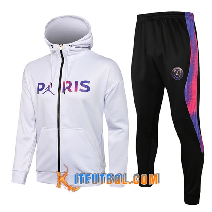 Chaqueta Con Capucha Chandal Jordan PSG Blanca 2021/2022