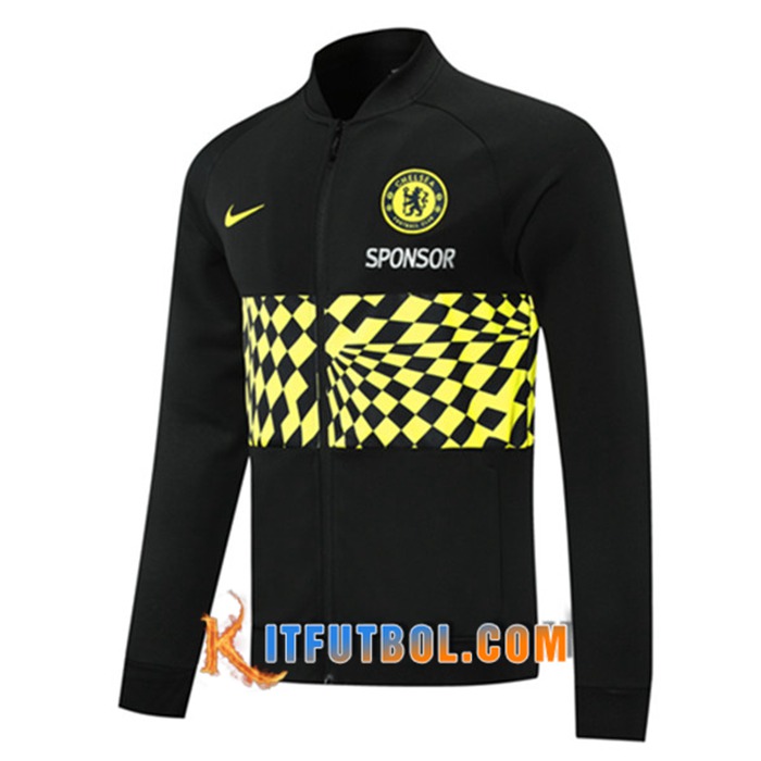 Chaquetas Futbol FC Chelsea Negro/Amarillo 2021/2022