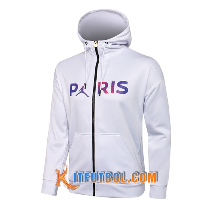 Chaqueta Con Capucha Jordan PSG Blanca 2021/2022