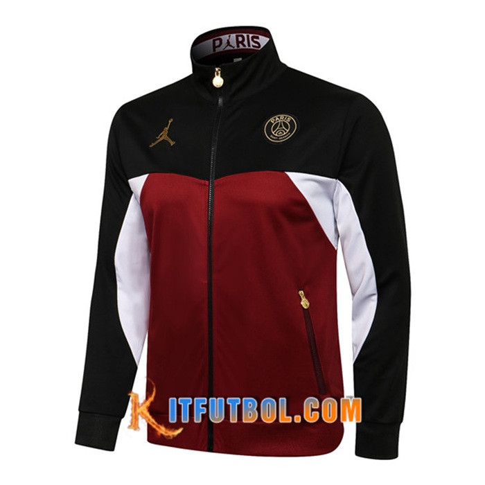 Chaquetas Futbol Jordan PSG Negro/Rojo 2021/2022