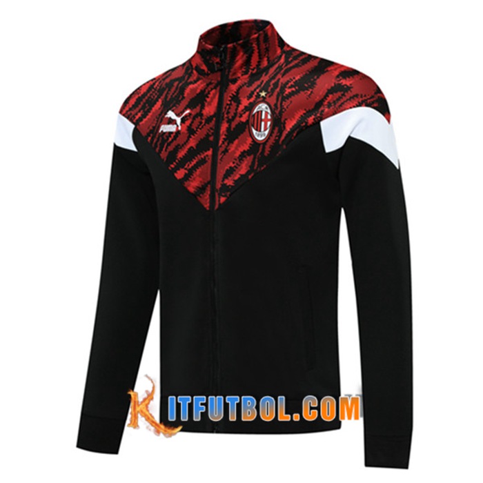Chaquetas Futbol AC Milan Negro/Rojo 2021/2022