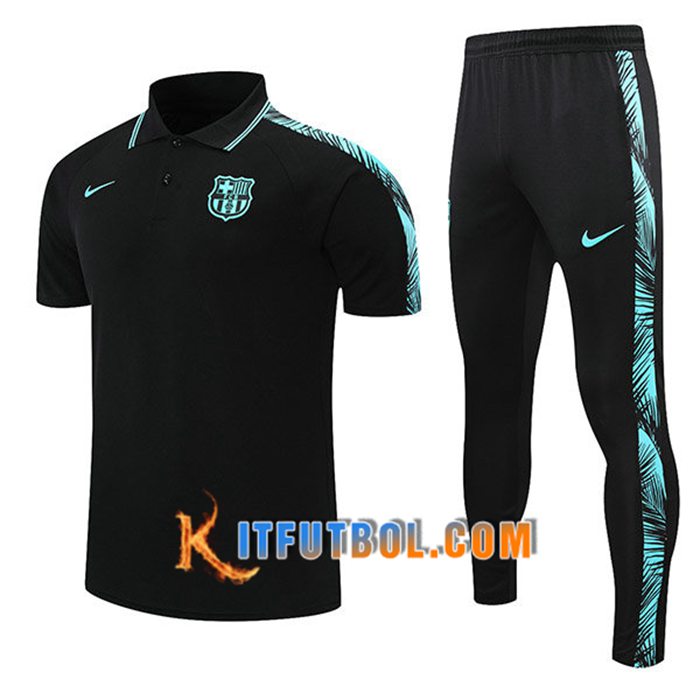 Camiseta Polo FC Barcelona + Pantalones Azul/Negro 2021/2022