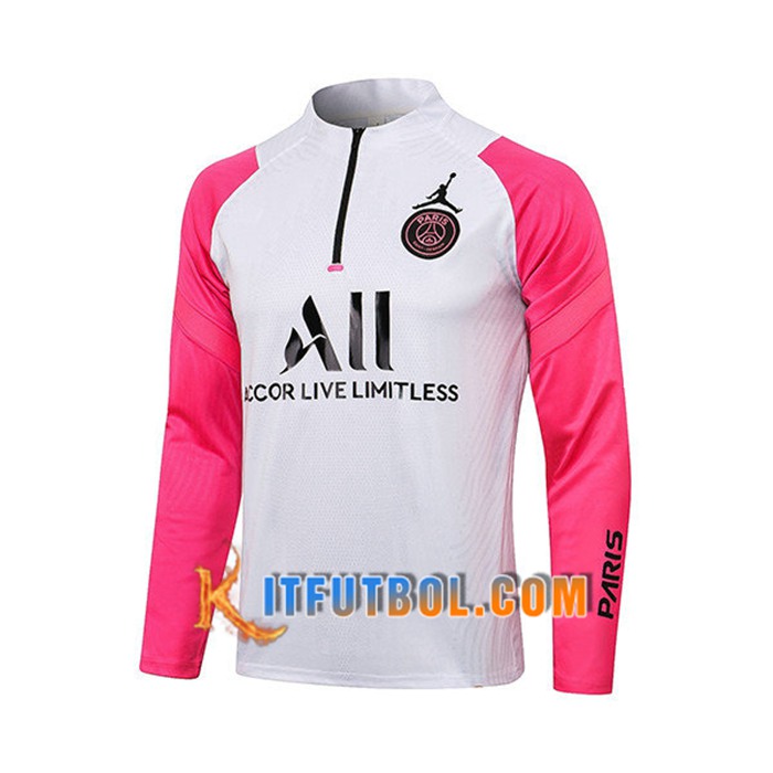 Sudadera De Entrenamiento Jordan PSG Blanca/Rosa 2021/2022
