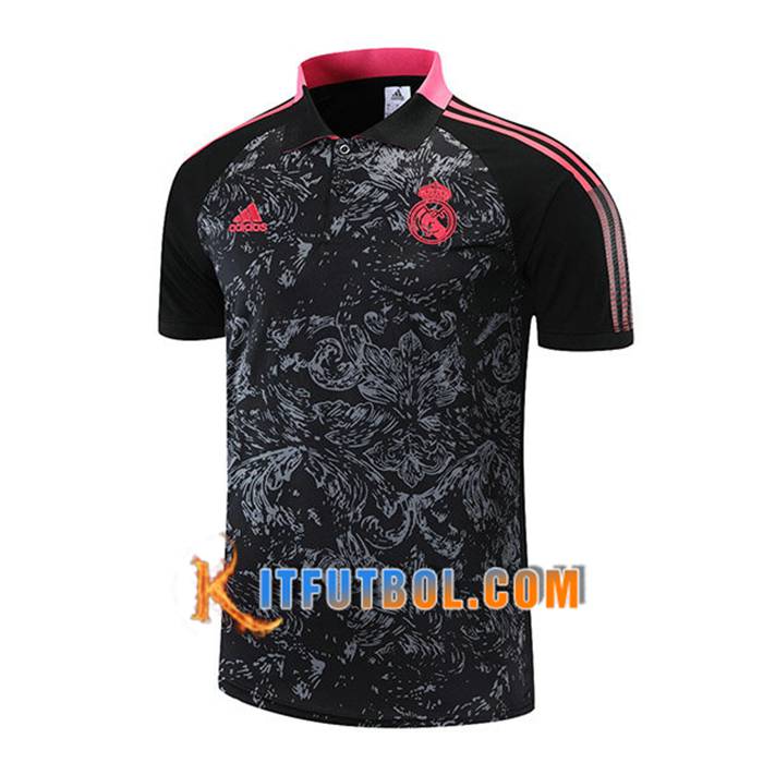 Camiseta Polo Futbol Real Madrid Rojo/Negro 2021/2022