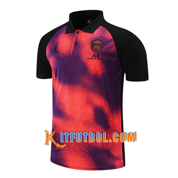 Camiseta Polo Futbol Jordan PSG Rojo/Negro 2021/2022