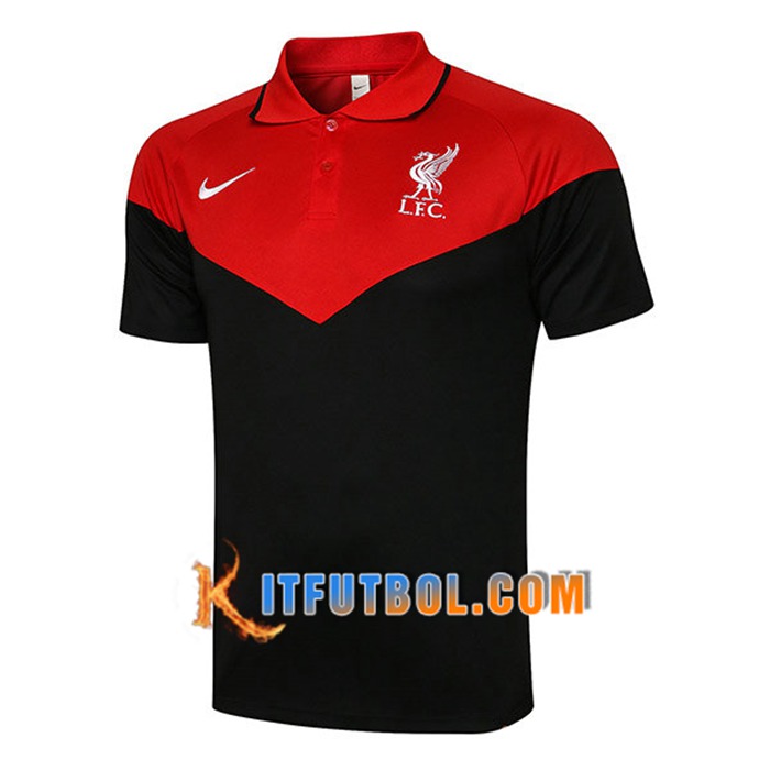 Camiseta Polo Futbol FC Liverpool Negro/Rojo 2021/2022