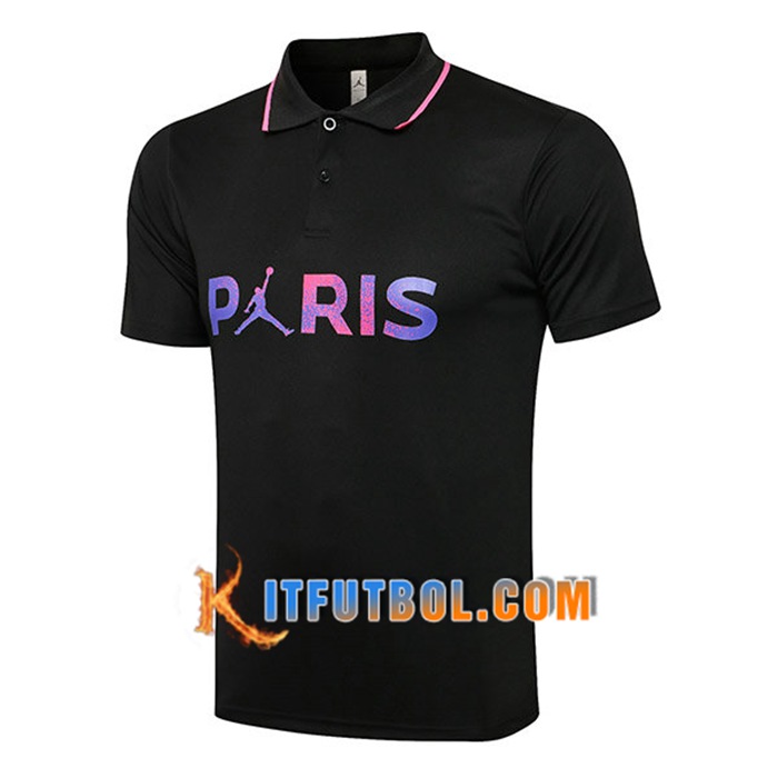 Camiseta Polo Futbol Jordan PSG Negro 2021/2022