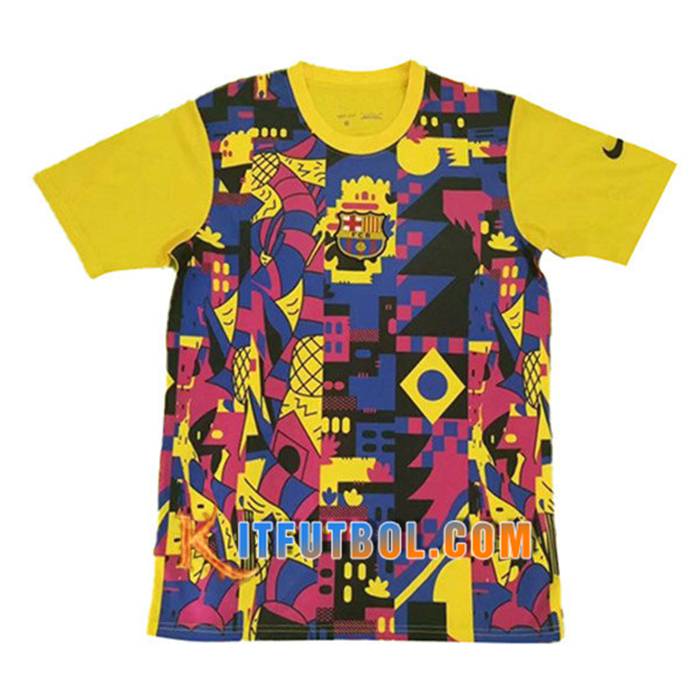 Camiseta Entrenamiento FC Barcelona Amarillo/Rojo 2021/2022