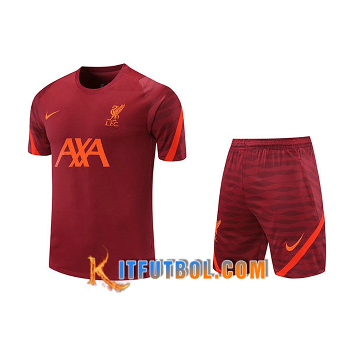Camiseta Entrenamiento FC Liverpool + Cortos Rojo 2021/2022