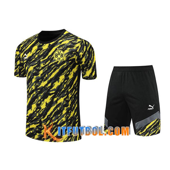 Camiseta Entrenamiento Dortmund BVB + Cortos Negro/Amarillo 2021/2022