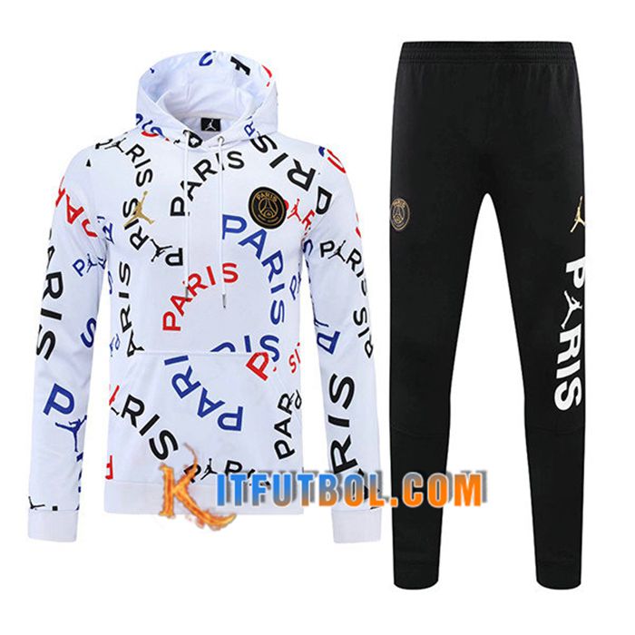 Chaqueta Con Capucha Chandal Jordan PSG Blanca 2021/2022