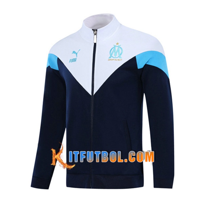 Chaquetas Futbol Marsella Blanca/Azul Marino 2021/2022
