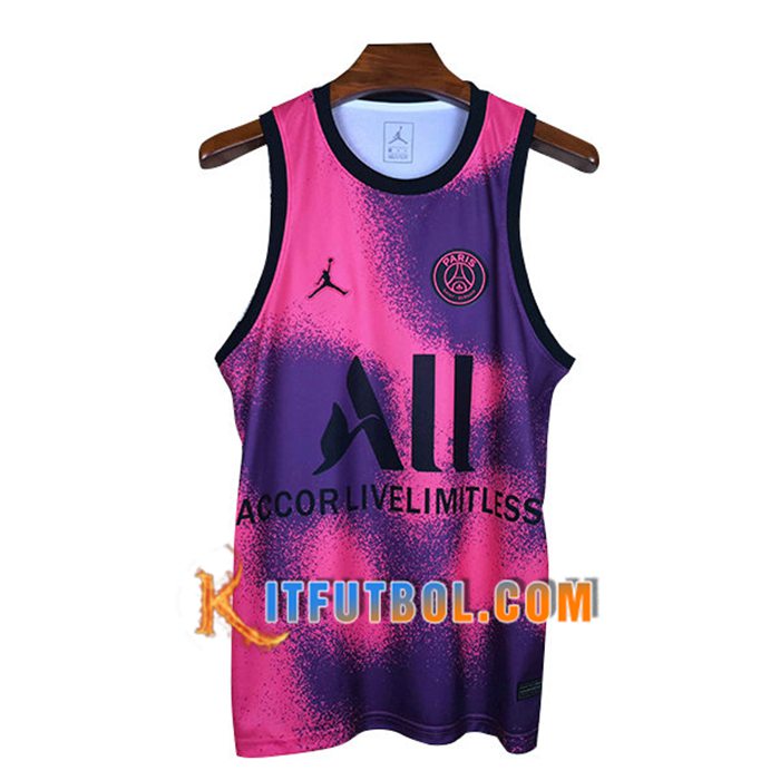 Camisetas Sin Mangas Jordan PSG Fourth Rosa/Púrpura 2021/2022
