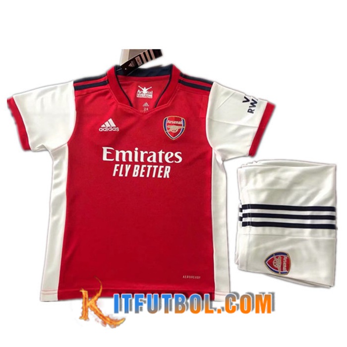 Camiseta Futbol Arsenal Niños Titular 2021/2022