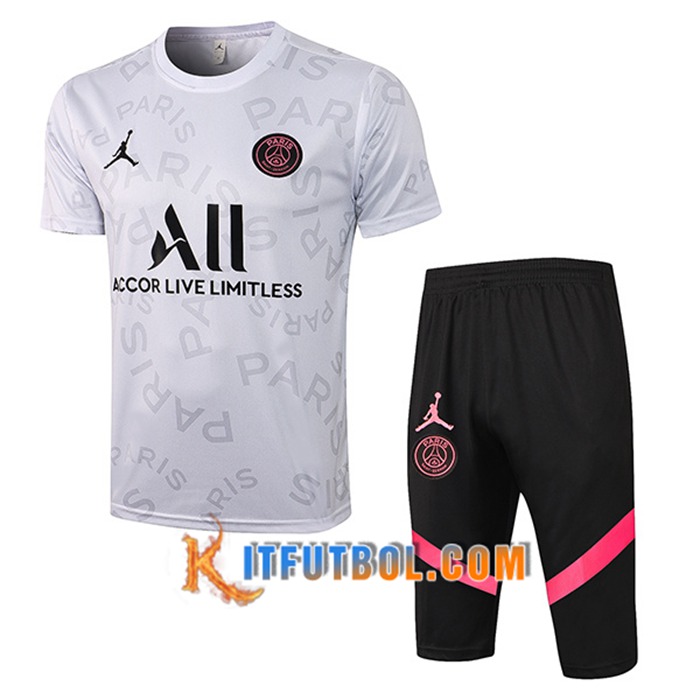 Camiseta Entrenamiento Jordan PSG + Cortos Gris 2021/2022