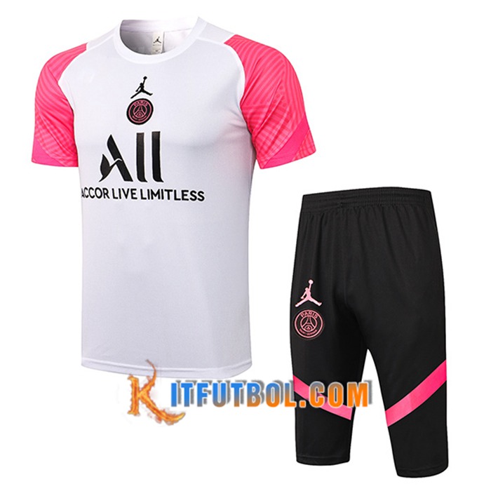 Camiseta Entrenamiento Jordan PSG + Cortos Blanca 2021/2022
