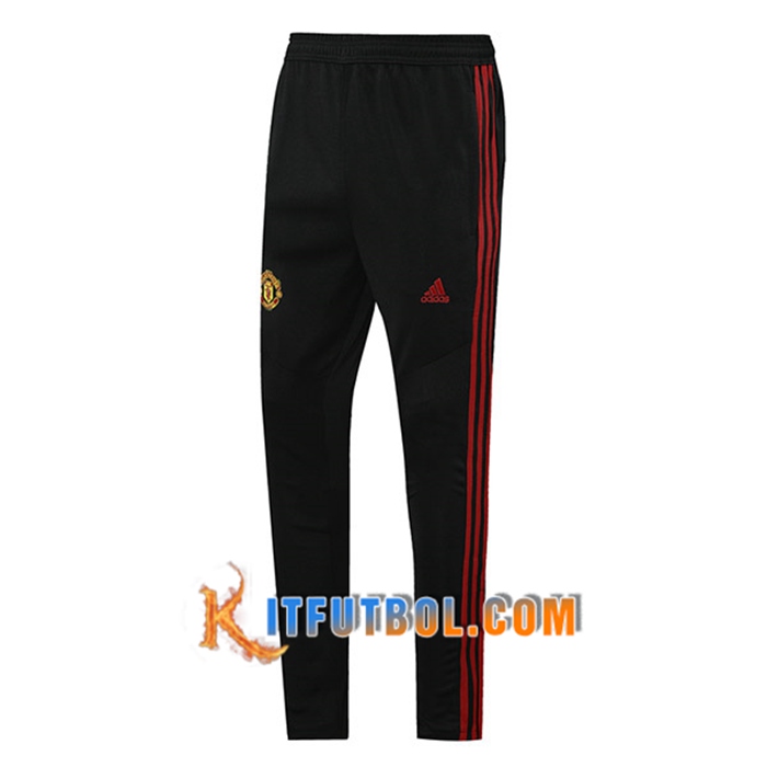 Pantalon Entrenamiento Manchester United Negro/Rojo 2021/2022