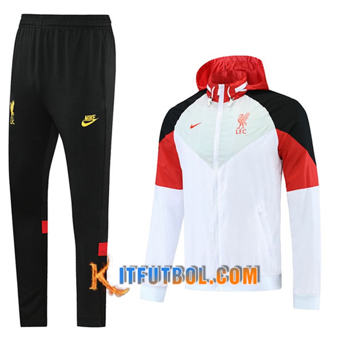 Chaqueta Con Capucha Chandal FC Liverpool Blanca/Rojo 2021/2022