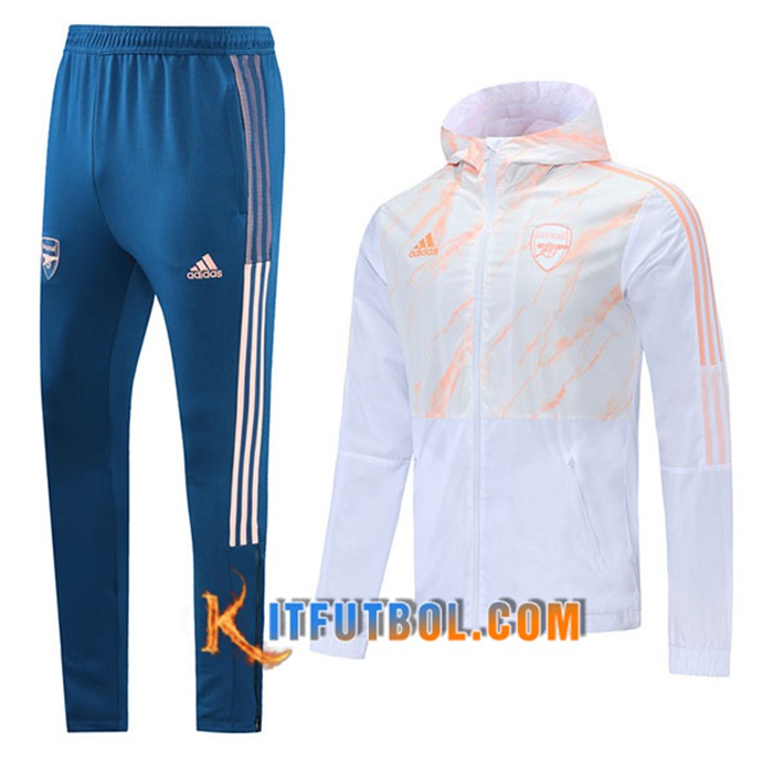 Chaqueta Con Capucha Chandal Arsenal Blanca 2021/2022