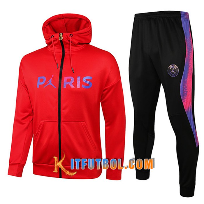 Chaqueta Con Capucha Chandal Jordan PSG Rojo 2021/2022