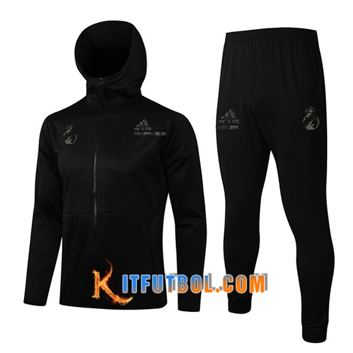 Chaqueta Con Capucha Chandal Real Madrid Negro 2021/2022