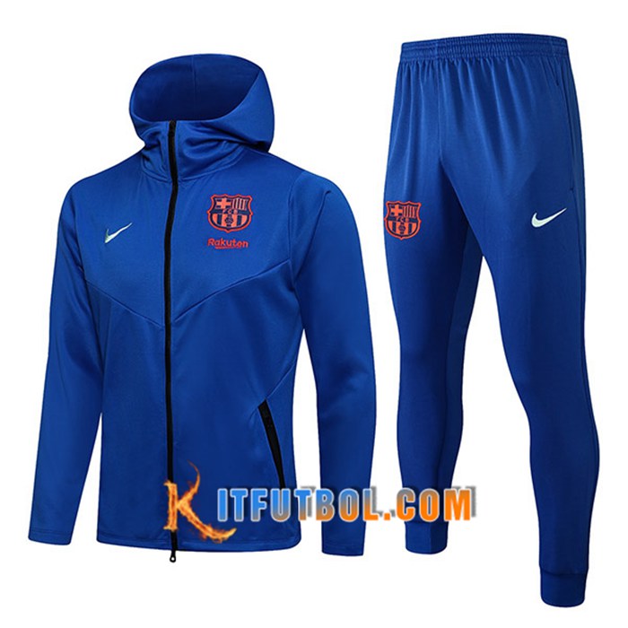 Chaqueta Con Capucha Chandal FC Barcelona Azul 2021/2022