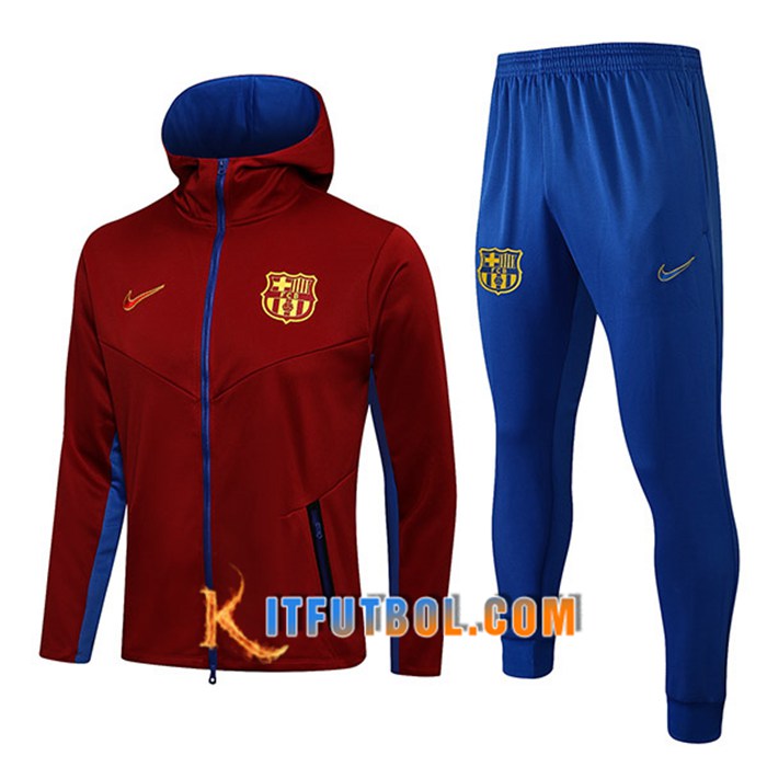 Chaqueta Con Capucha Chandal FC Barcelona Rojo 2021/2022