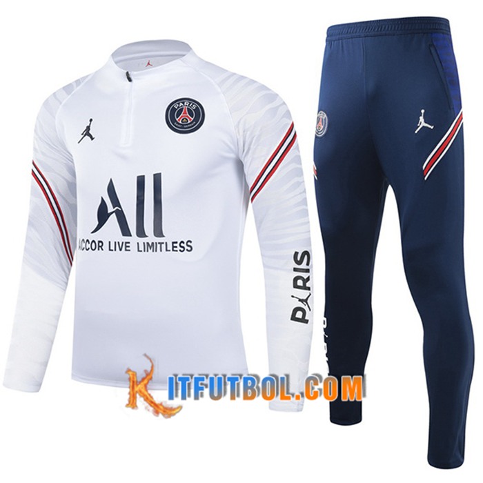 Chandal Equipos De Futbol Jordan PSG Niños Blanca 2021/2022
