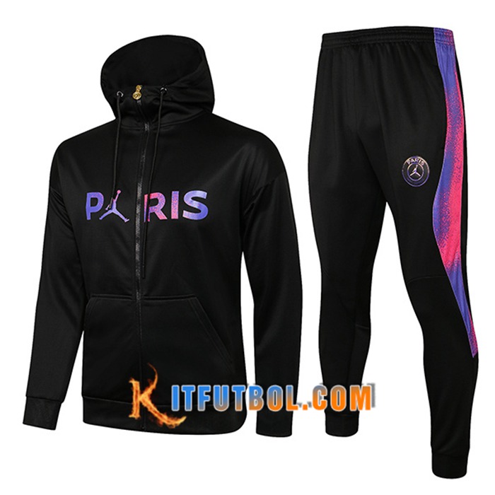 Chaqueta Con Capucha Chandal Jordan PSG Niños Negro 2021/2022 -2
