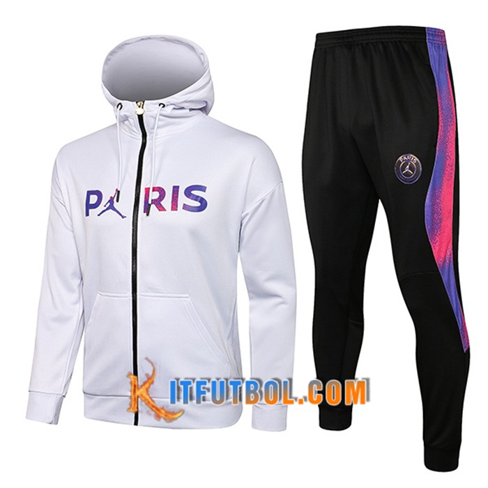Chaqueta Con Capucha Chandal Jordan PSG Niños Blanca 2021/2022