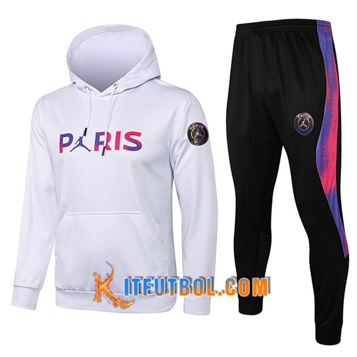 Chaqueta Con Capucha Chandal Jordan PSG Niños Blanca 2021/2022 -1