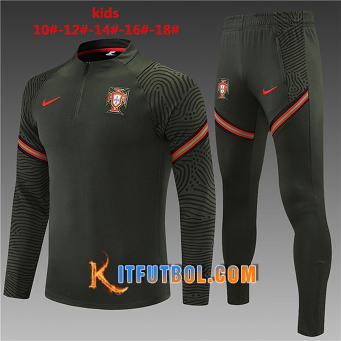 Chandal Equipos De Futbol Portugal Niños Verde Oscuro 2021/2022
