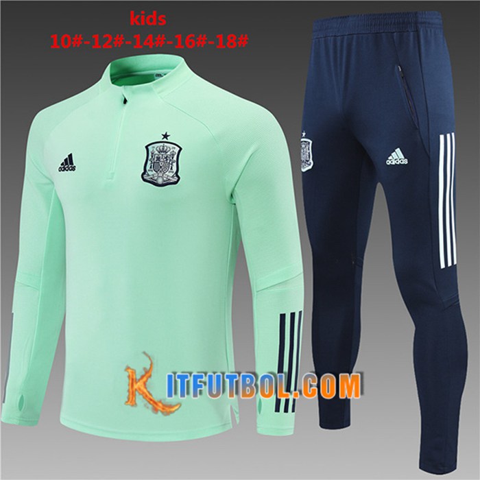 Chandal Equipos De Futbol España Niños Verde Claro 2021/2022