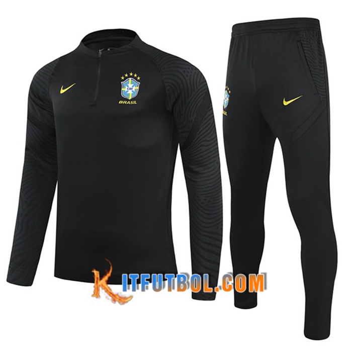 Chandal Equipos De Futbol Brasil Niños Negro 2021/2022