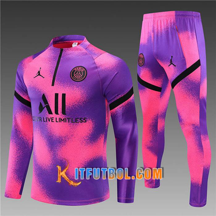 Chandal Equipos De Futbol Jordan PSG Niños Rojo/Púrpura 2021/2022