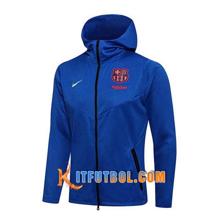 Chaqueta Con Capucha FC Barcelona Azul 2021/2022