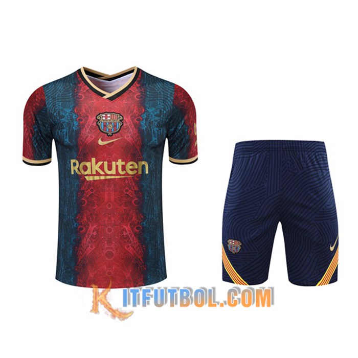 Camiseta Entrenamiento FC Barcelona + Cortos Rojo 2021/2022
