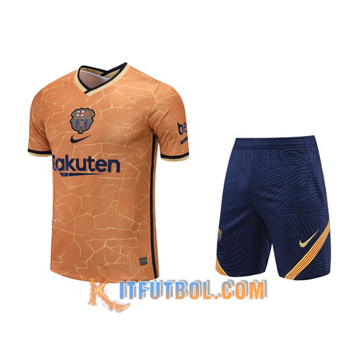 Camiseta Entrenamiento FC Barcelona + Cortos Naranja 2021/2022