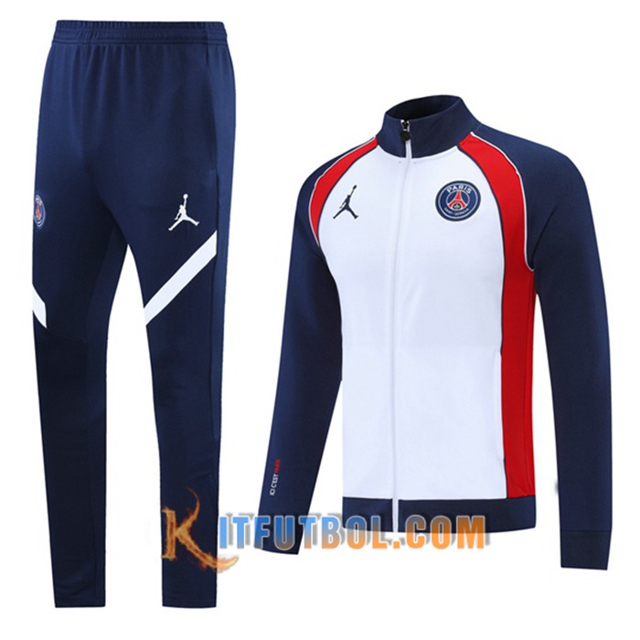 Chaqueta Con Capucha Chandal PSG Blanca/Azul Marinoo 2021/2022
