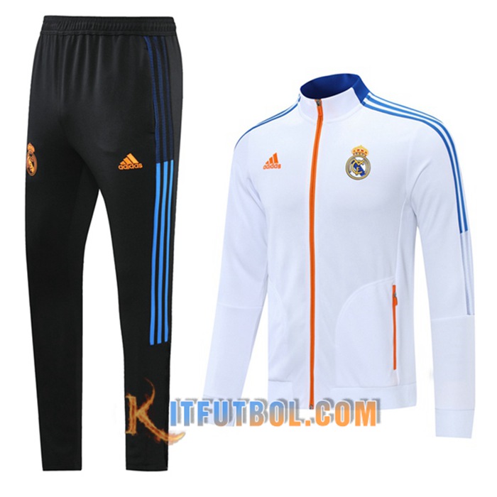 Chaqueta Con Capucha Chandal Real Madrid Blanca 2021/2022
