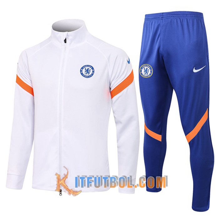 Chaqueta Con Capucha Chandal FC Chelsea Blanca 2021/2022