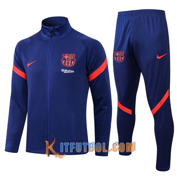 Chaqueta Con Capucha Chandal FC Barcelona Azul Marinoo 2021/2022
