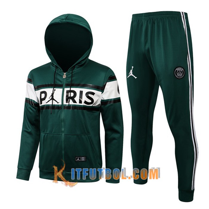 Chaqueta Con Capucha Chandal Jordan PSG Verde Oscuro 2021/2022