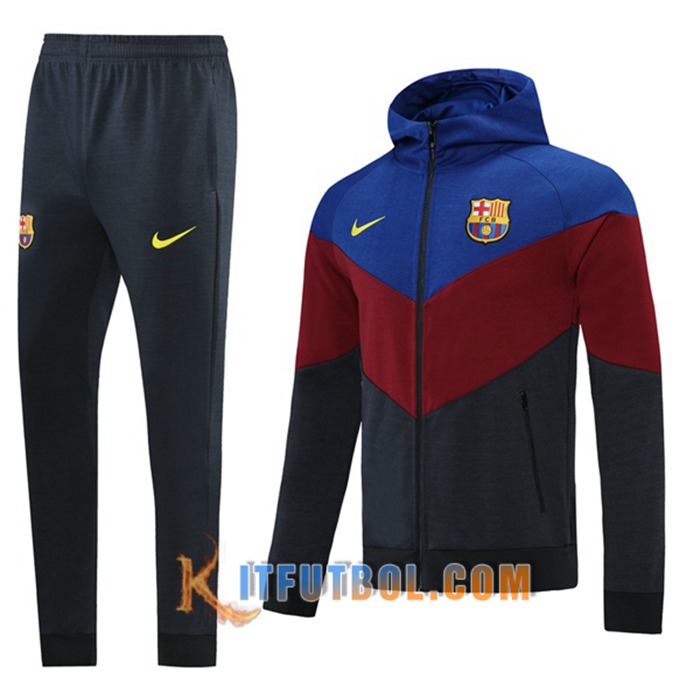 Chaqueta Con Capucha Chandal FC Barcelona Azul/Marron 2021/2022