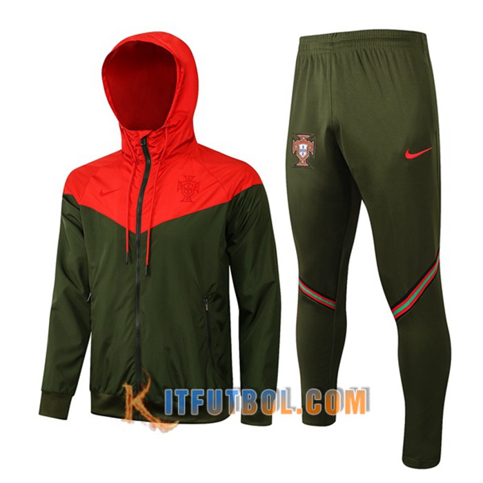Chaqueta Con Capucha Chandal Portugal Verde 2021/2022