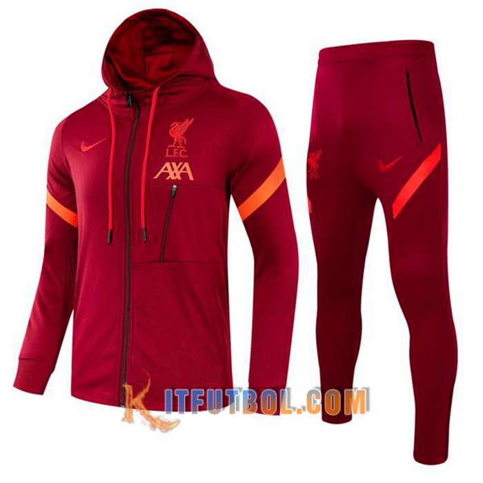 Chaqueta Con Capucha Chandal FC Liverpool Niños Rojo 2021/2022