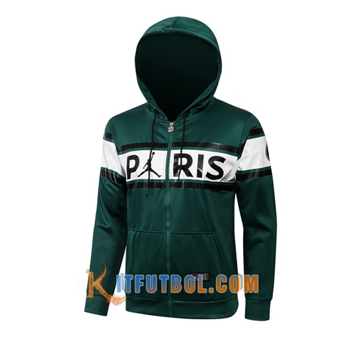 Chaqueta Con Capucha Jordan PSG Verde Oscuro 2021/2022
