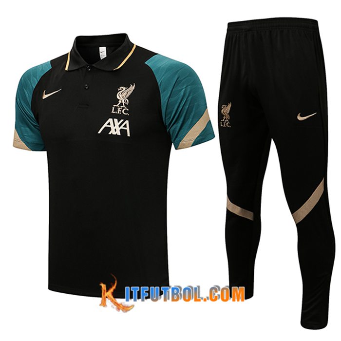 Camiseta Entrenamiento FC Liverpool + Pantalones Negro 2021/2022