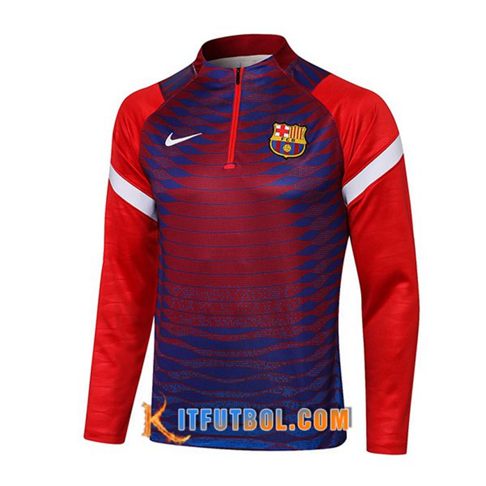 Sudadera De Entrenamiento FC Barcelona Rojo 2021/2022 -1